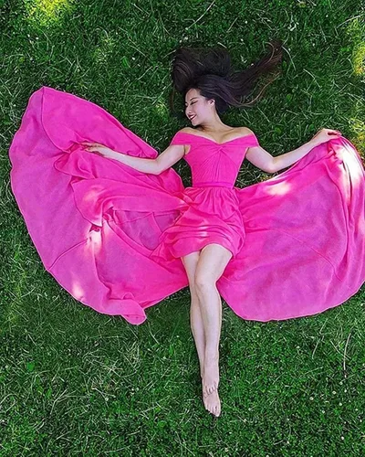 Vista 4 de BTgirl Vestidos de dama de honor con hombros descubiertos para mujer con abertura en línea A vestidos de noche formales largos Azul