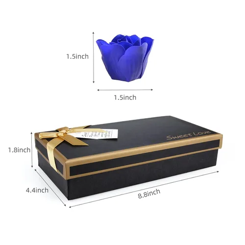 Vista 9 de Little World Jabón de baño con flores de rosas, pétalos de rosa perfumados florales para baño, jabón corporal de pétalos en caja de regalo