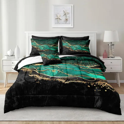 Vista 17 de Juego de edredón de sol y luna negro, juego de ropa de cama boho, ropa de cama de galaxia celestial y espacio estrellado, edredón mandala exótico