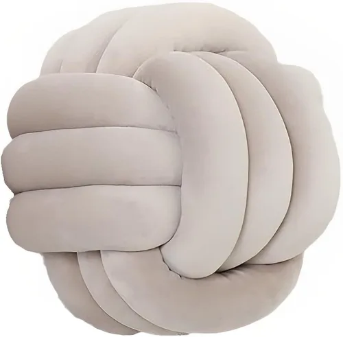 Vista 18 de Almohada de nudo de bola redonda, cojines de almohada de felpa para decoración de habitación de niños, juguete calmante para aliviar el estrés Rosa