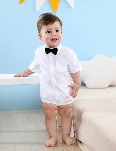 Vista 3 de A&J DESIGN Body de manga larga para bebé y niño, para boda, formal, para caballero