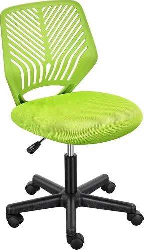 Vista 15 de Topeakmart Silla de oficina sin brazos, silla de estudio de computadora giratoria ajustable de malla para espacios pequeños, color negro