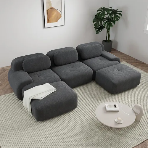 Vista 78 de Sofá sin hueso de 82 pulgadas, cómodo sofá cama de dos plazas, sofá comprimido con asiento profundo, sofá nube de pana para sala de estar