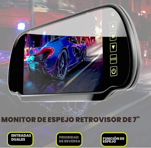 Vista 5 de Pantalla ancha del monitor del espejo retrovisor del coche de 7IN TFT LCD con el botón táctil