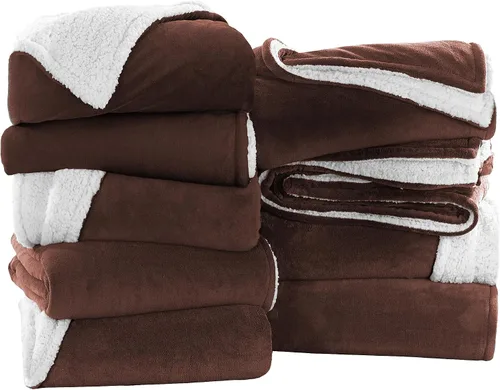 Vista 44 de IR Imperial Rooms Mantas Sherpa de color rosa bebé tamaño King para cama – Paquete al por mayor de 9 mantas Sherpa – Manta suave y esponjosa