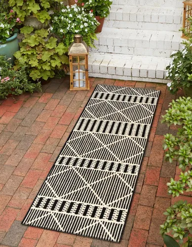 Vista 16 de Unique Loom Outdoor Trellis Collection - Alfombra de área - Dalyan (2 x 3 pies 1 pulgada, rectangular, azul/marfil)