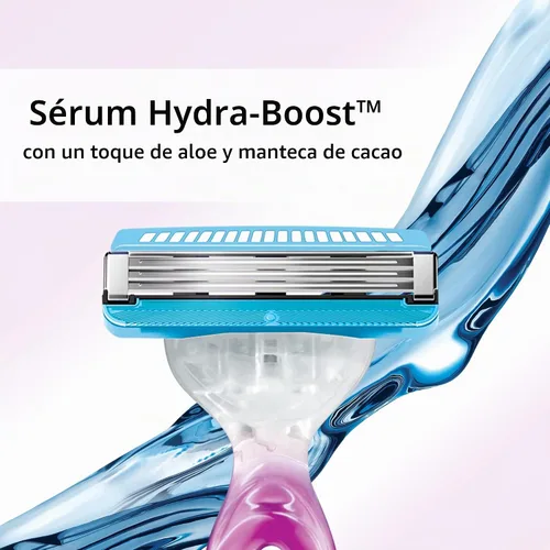 Vista 3 de Schick Hydro Silk - Maquinillas de afeitar de 3 hojas para mujer, 1 mango y 6 repuestos de maquinilla de afeitar