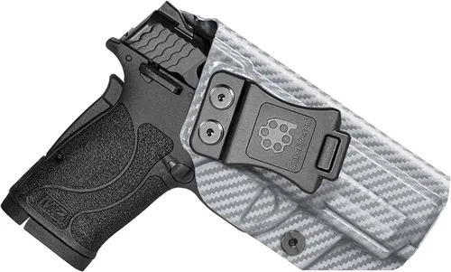 Vista 12 de Amberide IWB Kydex Holster for Smith & Wesson M&P 380 Shield EZ, Concealed Carry, No Optic/No Laser, Adjustable Cant, Posi-Click Retention, Made in