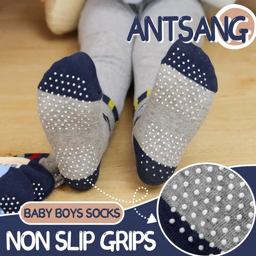 Vista 3 de Calcetines de agarre para bebés y niños calcetines de algodón antideslizantes y antideslizantes