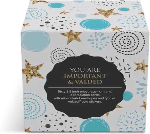 Vista 10 de Dessie 60 tarjetas inspiracionales con sobres de 3.5 x 3.5. Sellos "Eres Increíble" para reconocimiento, aliento, gratitud, afirmaciones positivas