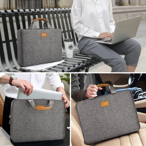 Vista 2 de ZINZ - Funda para portátil de 13 pulgadas con funda expandible, maletín protector de computadora con múltiples bolsillos, compatible con MacBook
