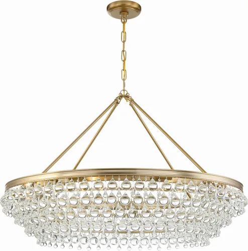 Vista 11 de Crystorama Calypso - Lámpara de araña dorada vibrante con forma de lágrima de cristal de 25 pulgadas