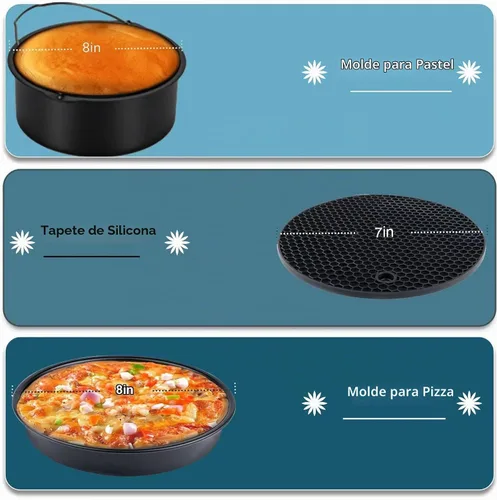 Vista 2 de Accesorios para freidora de aire Ninja Chefman COSORI Ninja Gourmia Dash Power XL 3.6 4.2 5.8QT, 12 piezas de accesorios para freidora de aire
