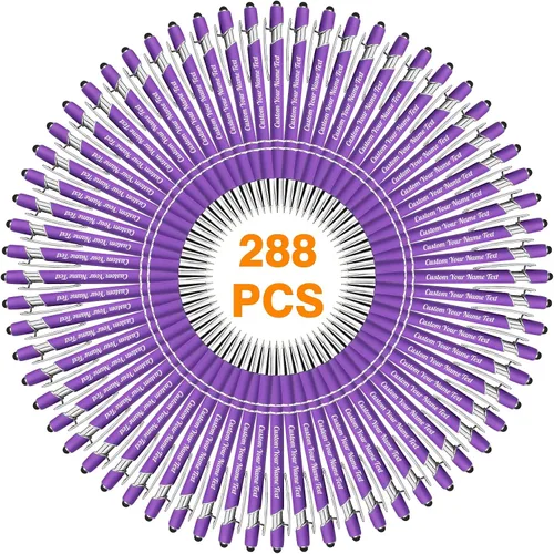 Vista 73 de 12 unidades de bolígrafos personalizados a granel con nombre grabado gratis, bolígrafos de bola personalizados con lápiz óptico, mensaje de texto