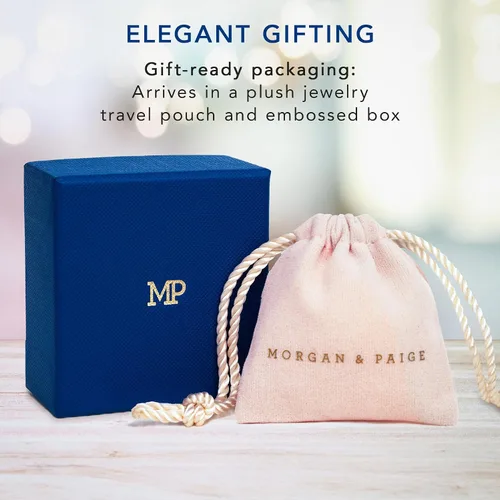 Vista 6 de Morgan & Paige Rhodium 14K Rose Gold 18K Yellow Gold Plated 925 Sterling Silver Angel Wing Stud Earrings Hypoallergenic Adorned for Women