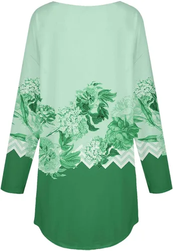 Vista 5 de Workout Tops for Women Fall Winter Trendy Long Sleeve Floral Printed T Shirts Casual Dressy Crew Neck Loose Fit Sweatshirt