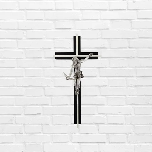 Vista 3 de Needzo Crucifijo de madera Gift of the Spirit, cruz de pared colgante para decoración católica para cocina, sala de estar, dormitorio, madera negra