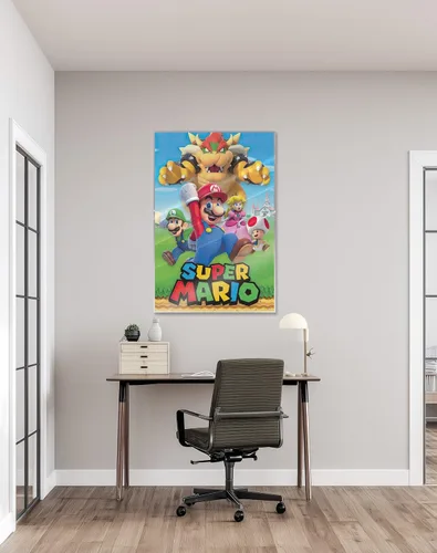 Vista 6 de Super Mario - Póster de videojuegos (Mario, Luigi y sus amigos) (tamaño: 24 x 36 pulgadas) (póster laminado)