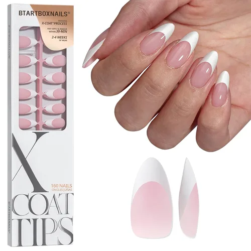 Vista 37 de BTArtboxnails XCOATTIPS White French Tip Press On Nails, XXS Squoval, Pink Lamp-Curable, 4-Week Wear, Natural Nail Look, Salon Quality Value at