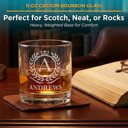 Vista 8 de On The Rox Vaso de whisky personalizado, monograma grabado de 11 onzas, regalo para padrinos de boda de Bourbon Scotch para hombres, nombre inicial