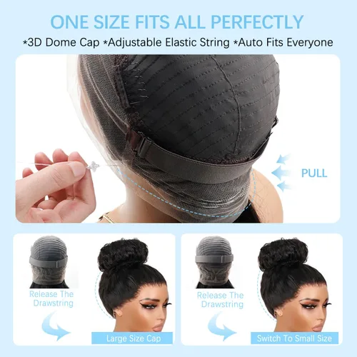 Vista 8 de Pelucas de Encaje Frontal 360 Cabello Humano Densidad 220% Correas Ocultas Ondas del Cuerpo Pelucas de Encaje Frontal HD con Cordón Pelucas