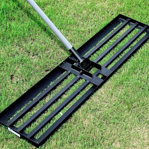 Vista 9 de Walensee Rastrillo nivelador de césped, nivelador reforzado con mango de acero de 6.5 pies 17X10 Inch Steel Head, Topdressing Spreader, Soil Sand
