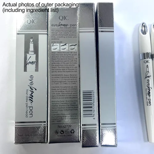 Vista 9 de Pluma de cejas de 4 puntas, trazos naturales para el cabello, cejas, forro, barba, línea capilar (1#café claro)