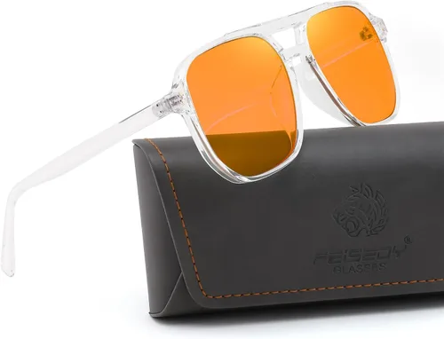 Vista 14 de FEISEDY Blue Light Glasses for Computer Gaming Anti Eyestrain Glasses G2835 Blue Light Blocking,Orange/Yellow/Red Lens,Anti Glare,Sleep