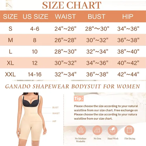 Vista 7 de Ganado Bodysuit for Women Tummy Control Shapewear Seamless Fajas Open-Bust Mid-Thigh Body Shaper