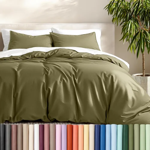 Vista 56 de Bare Home - Funda de edredón de ropa de cama extra larga - Colección premium de 1800 hilos súper suave - Funda de edredón ligera y fresca - Ropa
