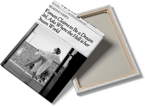 Vista 9 de Arte de pared de periódico de moda para niña, blanco y negro, decoración de pared de periódico estético retro, arte de pared feminista, póster