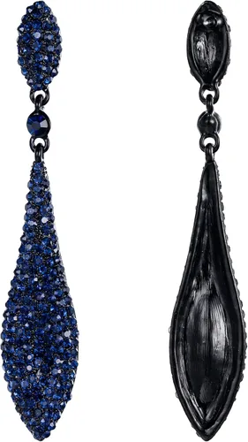 Vista 5 de EVER FAITH - Aretes largos de cristal austriaco para mujer, diseño de doble gota