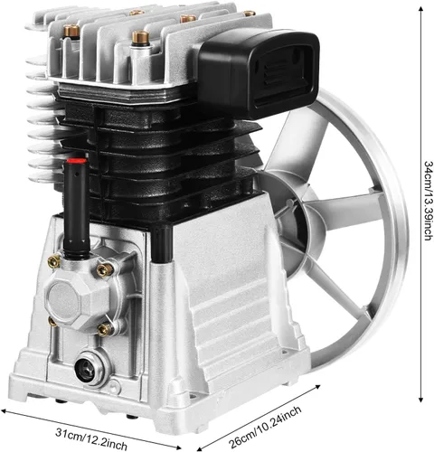 Vista 2 de Cabezal de bomba de compresor de aire, motor de bomba de compresor industrial 3HP 2.2KW, cabezal de bombas de lubricación de salpicaduras