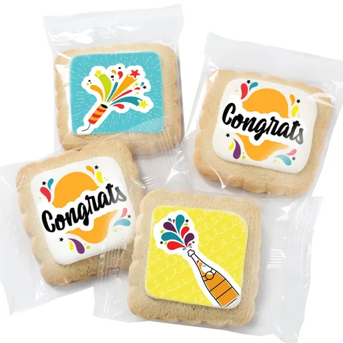 Vista 2 de Paquete de 4 cestas de regalo de felicitaciones para niños, hombres, mujeres, amigos de graduación Sin frutos secos, Kosher