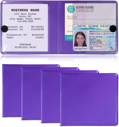 Vista 10 de Kewucn Soporte para seguro de registro de automóvil, organizador esencial de 10.55 x 4.8 pulgadas con cierre, accesorios interiores de vehículos