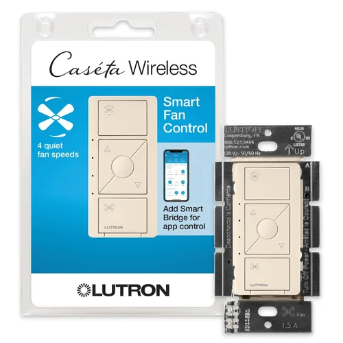 Vista 11 de Lutron Caseta Interruptor inteligente de control de velocidad de ventilador (se requiere Smart Hub Lutron), unipolar, PD-FSQN-BL, negro