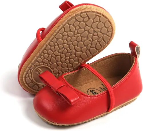 Vista 5 de Zapatos planos Mary Jane para bebé, zapatos de vestir de princesa para boda, suela antideslizante suave, zapatos para primeros pasos, para bebés
