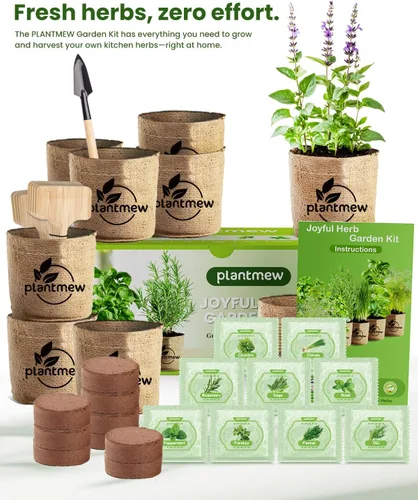 Vista 2 de Regalo para mujeres, mamá, ella - Kit de jardín de 9 hierbas para ventanas interiores