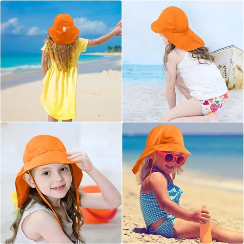 Vista 4 de Sombrero para el sol de bebé, con protección UPF 50+, de secado rápido, sombrero para la playa, para niño, para bebé, para proteger del sol