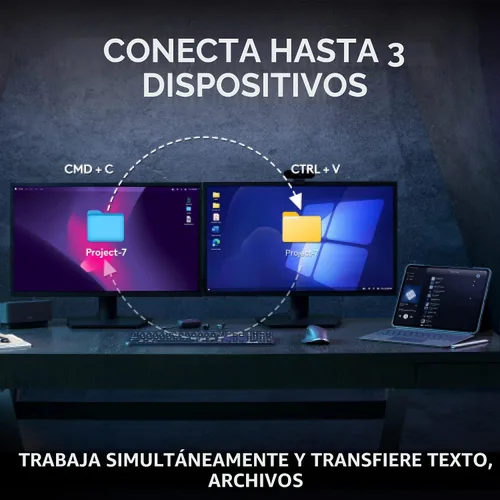 Vista 11 de Logitech MX Keys S Combo - Teclado y ratón inalámbrico de alto rendimiento con reposa muñeca, iluminación personalizable, desplazamiento rápido