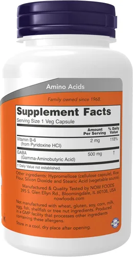 Vista 2 de NOW Foods Gaba 500mg, B001F0R9EY, 1, 1