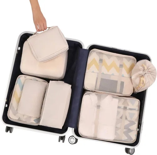 Vista 6 de BAGAIL - Conjunto de 7 u 8 bolsas y maletines organizadores de equipaje, ideales como accesorios de viaje