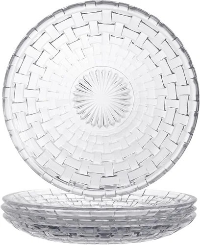 Vista 10 de Sizikato 4 platos de cristal transparente, plato de postre de frutas secas de 6 pulgadas para el hogar y KTV
