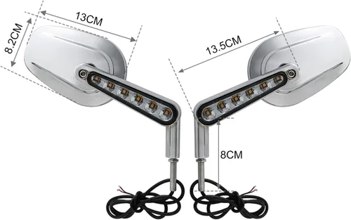 Vista 2 de Espejos retrovisores LED intermitentes aptos para Harley Davidson VROD V-Rod VRSCF cromo