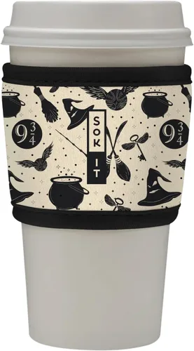 Vista 94 de Sok It HotSok Coffee & Tea - Funda de neopreno con aislamiento reutilizable (floral abstracto)