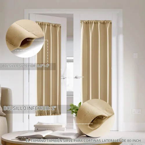 Vista 6 de PANELSBURG Puertas de acordeón para puerta y armario, puerta plegable temporal para interior, Beige Tan