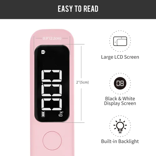 Vista 2 de pack all Báscula de equipaje de 110 libras, báscula digital de mano, báscula de peso de viaje para equipaje con pantalla LCD retroiluminada, batería