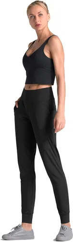 Vista 6 de Dragon Fit - Pantalones deportivos para mujer, con bolsillos y tiro alto, para yoga, ejercicios, pantalones cónicos, pantalones de descanso
