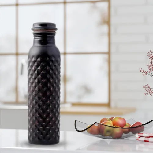 Vista 4 de STAGLIFE Botellas de agua de cobre para agua potable para hombres y mujeres, botella de agua ayurvédica de cobre puro, jarra para beber, dispensador