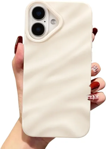 Vista 86 de QLTYPRI Funda compatible con iPhone 11, bonita funda con patrón de ondas de agua para niñas y mujeres, delgada, satinada, brillante, suave, de Beige